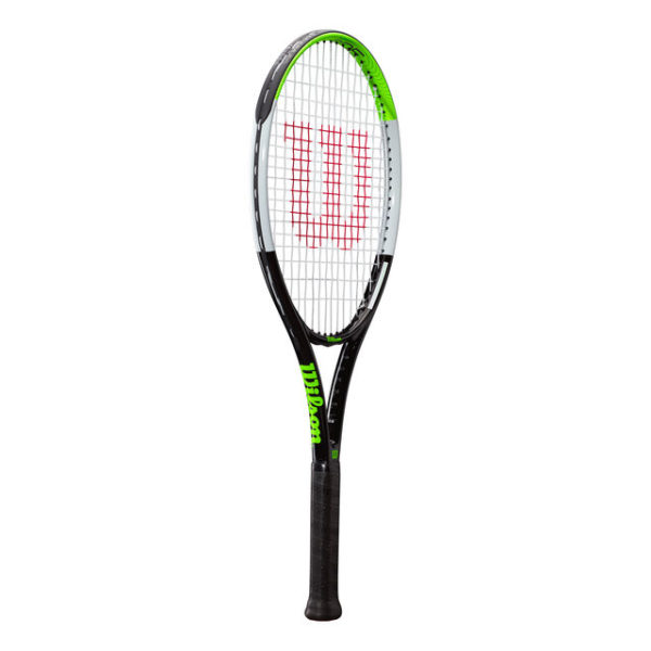 green and black tennis racket