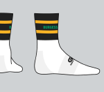 Burgess Duharra Camogie Gaelic Armour Personalized Midi Sock Black/Green/Amber (Kids / Adults) - Image 4