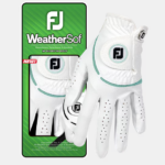 FOOTJOY WeatherSof® Left Hand Golf Glove White/Teal Size Medium (Women’s) - Image 2