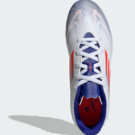 adidas F50 Club FXG  Football Boots Cloud White / Solar Red / Lucid Blue (Kids) - Image 7