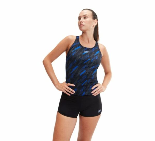 SPEEDO HyperBoom Tankini Swim Suit - Black/True Cobalt/Curious Blue (Women's)