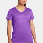 Under Armour UA Tech™ V Neck Tee Shirt Purple (Women's) - Image 3