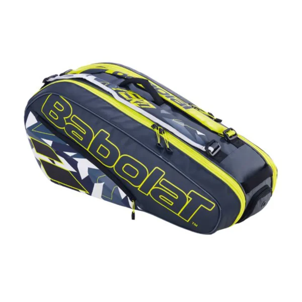 Babolat RH 6 Pure Tennis Bag (6 Racket Bag)  Grey Yellow White