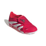 adidas Predator League Fold-Over Tongue Firm Football Boots Lucid Red/White/Black (Kids) - Image 2