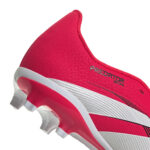 adidas Predator League Fold-Over Tongue Firm Football Boots Lucid Red/White/Black (Kids) - Image 7