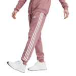 adidas Essentials Fleece 3-Stripes Tapered Cuff Joggers Pink/White (Men’s) - Image 2