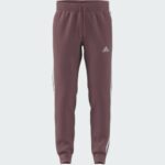 adidas Essentials Fleece 3-Stripes Tapered Cuff Joggers Pink/White (Men’s) - Image 5