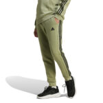 adidas Essentials Fleece 3-Stripes Tapered Cuff Joggers Green/Black (Men's) - Image 3