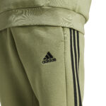 adidas Essentials Fleece 3-Stripes Tapered Cuff Joggers Green/Black (Men's) - Image 7