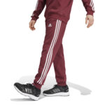 adidas Essentials Fleece 3-Stripes Tapered Cuff Joggers Maroon/White  (Men's) - Image 4