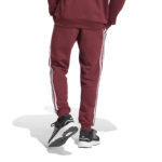 adidas Essentials Fleece 3-Stripes Tapered Cuff Joggers Maroon/White  (Men's) - Image 3