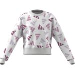 adidas Crew Sweatshirt White/Pink (Girls) - Image 7