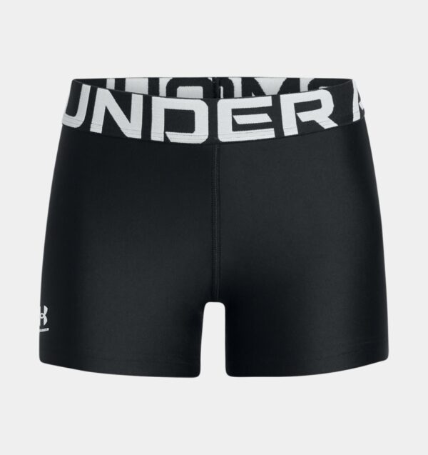 Under Armour HeatGear® Shorty Shorts Downpour Black /White (Girls)