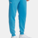 Under Armour Rival Fleece Jogger Pants Cuffed Hem Ester Blue (Men’s) - Image 2