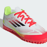 adidas F50 CLUB Turf Shoe Cloud White / Core Black / Solar Yellow (Kids) - Image 7