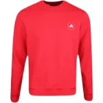 adidas Core Crew Neck Golf Top Sweatshirt Red (Men’s) - Image 7