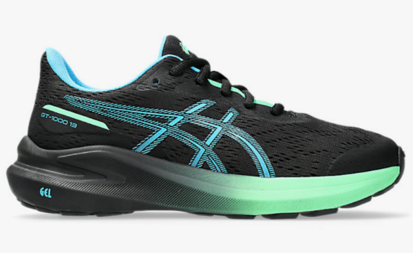 Asics GT-1000 13 GS (Grade School) Shoe Black/Digital Aqua (Kids)