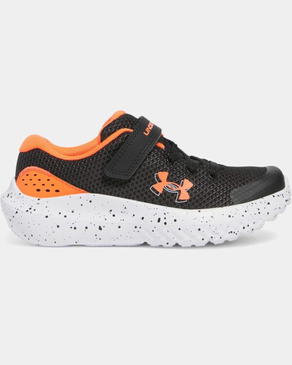 Under Armour Pre-School UA Surge 4 AC Running Shoes Black/Orange (Kids)