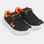 Under Armour Pre-School UA Surge 4 AC Running Shoes Black/Orange (Kids) - Image 3