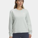 Under Armour Rival Terry Crew Top Hydro Green / White  (Women's) - Image 2