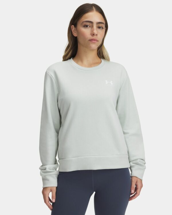 Under Armour Rival Terry Crew Top Hydro Green / White  (Women's)