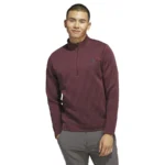 adidas Golf Ultimate 365 Dwr Textured Half Zip Sweatshirt Aurora Ruby (Men’s) - Image 5