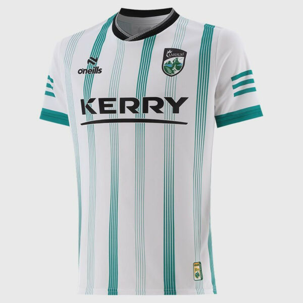 O'Neills Kerry GAA Short Sleeve Training Top White/Teal/Black  (Kids/Adults)