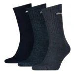 Puma Crew Sock  3 pair Pack Black | White (Adults) - Image 4