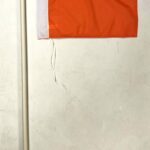 Umpire Two Point Flag ORANGE wooden pole - Image 2