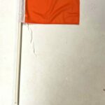 Umpire Two Point Flag ORANGE wooden pole - Image 4